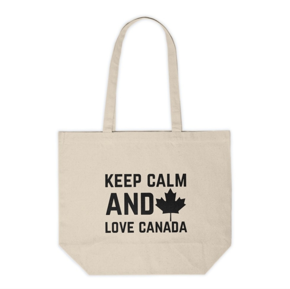 Keep Calm And Love Canada Custom Canvas Tote Bag